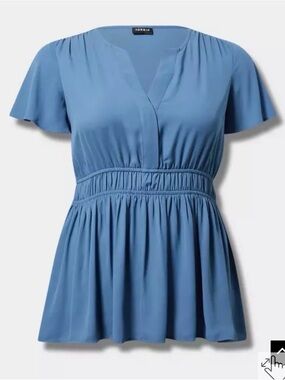 torrid Dusty Blue V-Neck Peplum Tunic